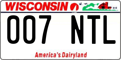 WI license plate 007NTL