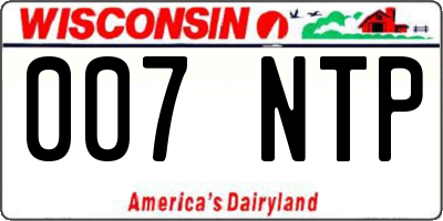 WI license plate 007NTP