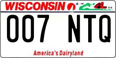 WI license plate 007NTQ