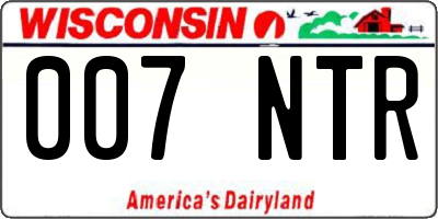 WI license plate 007NTR