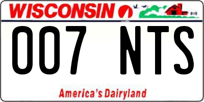 WI license plate 007NTS