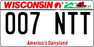 WI license plate 007NTT