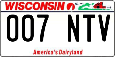WI license plate 007NTV