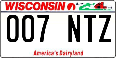 WI license plate 007NTZ