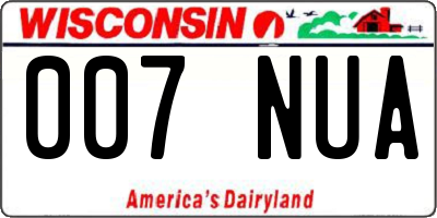 WI license plate 007NUA