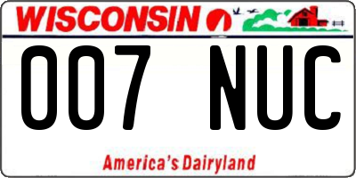 WI license plate 007NUC
