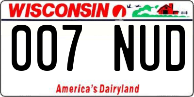 WI license plate 007NUD