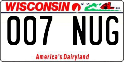 WI license plate 007NUG