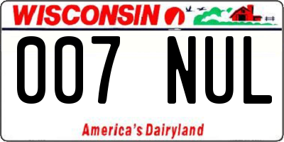 WI license plate 007NUL