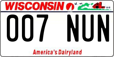 WI license plate 007NUN