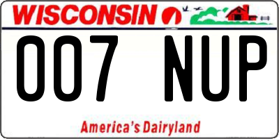 WI license plate 007NUP