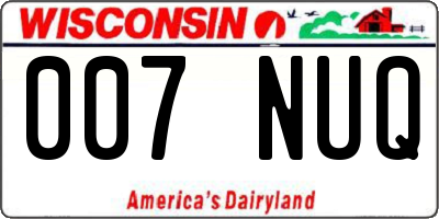 WI license plate 007NUQ