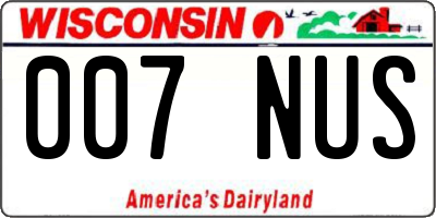 WI license plate 007NUS