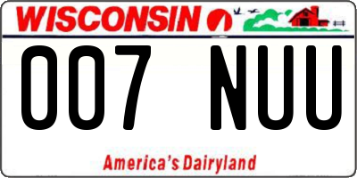 WI license plate 007NUU