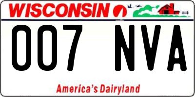 WI license plate 007NVA
