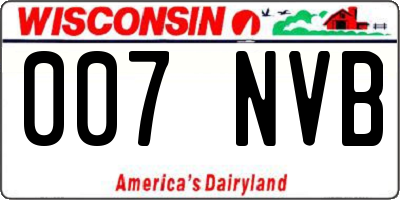 WI license plate 007NVB