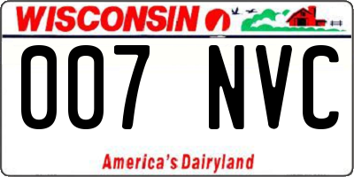 WI license plate 007NVC