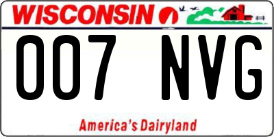 WI license plate 007NVG