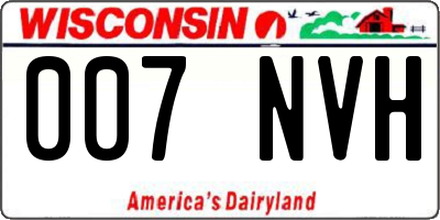 WI license plate 007NVH