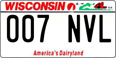 WI license plate 007NVL