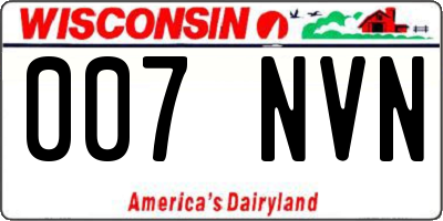 WI license plate 007NVN