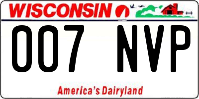 WI license plate 007NVP