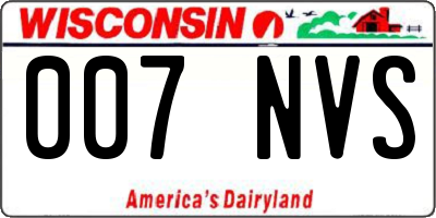 WI license plate 007NVS
