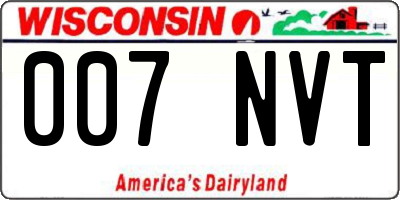 WI license plate 007NVT
