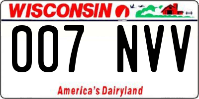 WI license plate 007NVV