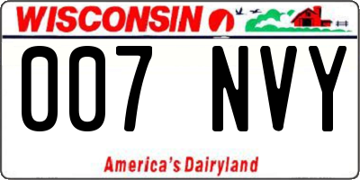 WI license plate 007NVY