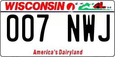 WI license plate 007NWJ