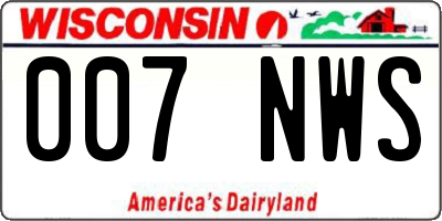 WI license plate 007NWS