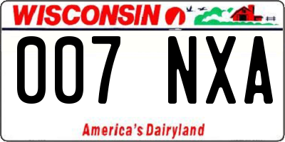 WI license plate 007NXA