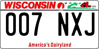 WI license plate 007NXJ
