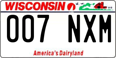 WI license plate 007NXM