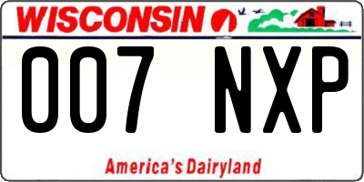 WI license plate 007NXP