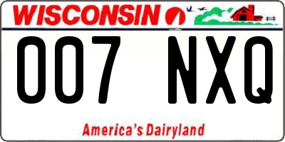 WI license plate 007NXQ