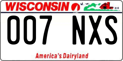 WI license plate 007NXS