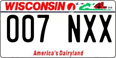 WI license plate 007NXX