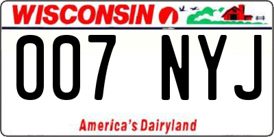 WI license plate 007NYJ