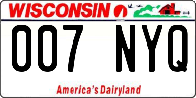 WI license plate 007NYQ