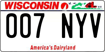 WI license plate 007NYV