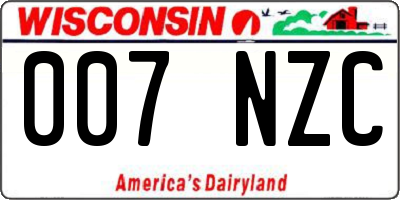 WI license plate 007NZC