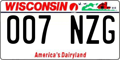 WI license plate 007NZG