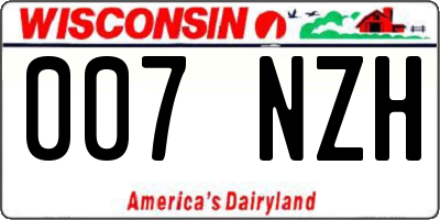 WI license plate 007NZH