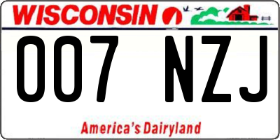 WI license plate 007NZJ