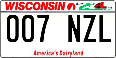 WI license plate 007NZL