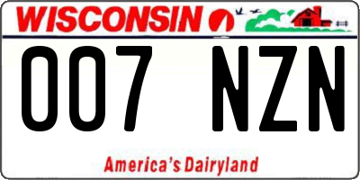 WI license plate 007NZN