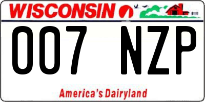 WI license plate 007NZP