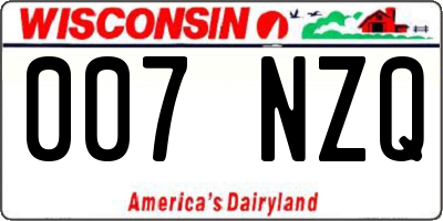WI license plate 007NZQ